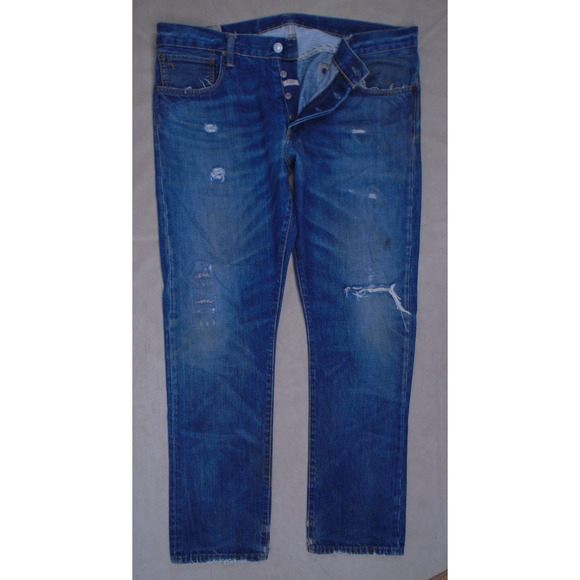 Polo Ralph Lauren Men’s Sullivan Slim Redline Button Fly Denim Jeans 36/30 J001 - Picture 1 of 16